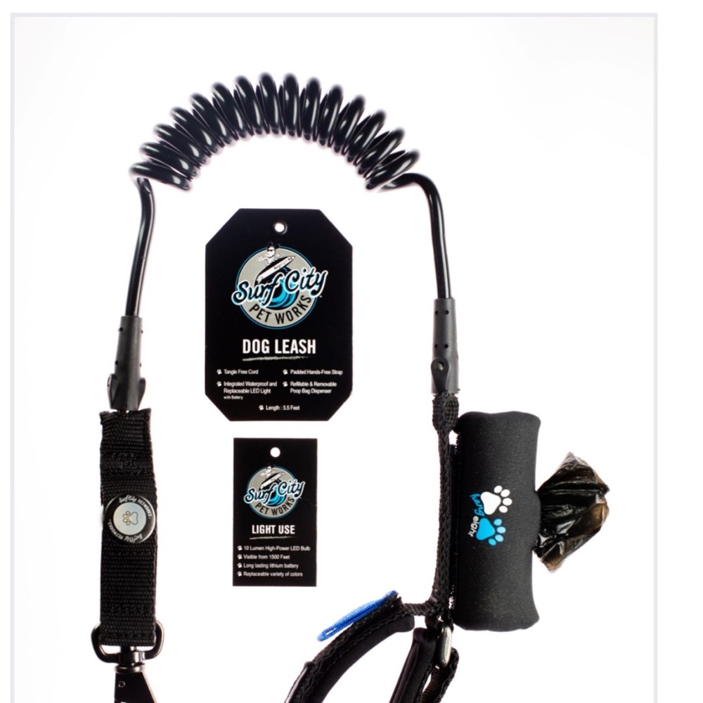 Surf City Pet Works Black Dog Leash
